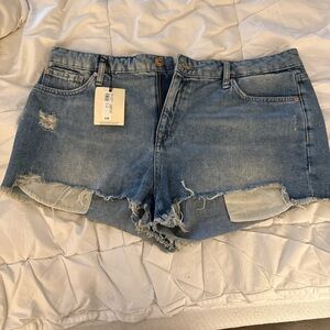 Denim Blue Women's Distressed Shorts